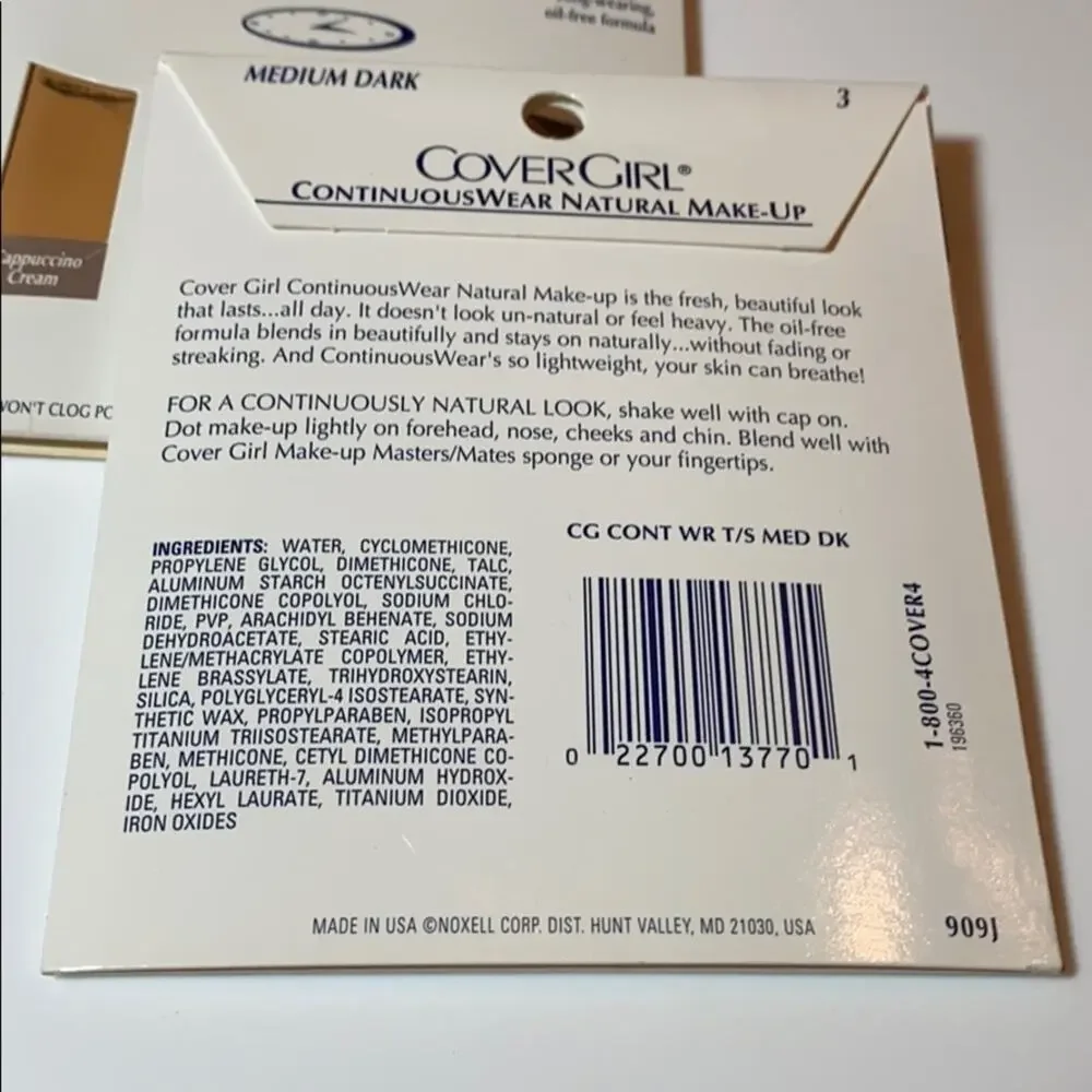 NEW 6 CoverGirl MEDIUM DARK FOUNDATION Long Last Wear Make-Up Oil-Free Packet